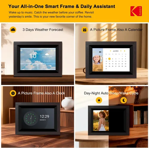 Vista 7 de KODAK Marco de fotos digital WiFi de 10.1 pulgadas con almacenamiento de 32 GB, marco de fotos digital inteligente electrónico, pantalla táctil IPS