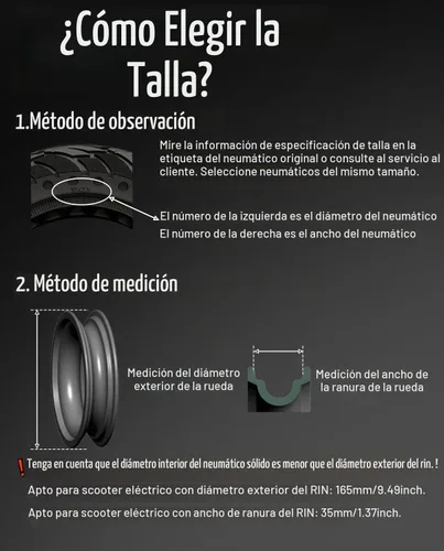 Vista 6 de Neumático Sólido para Scooter Eléctrico de 10 x 2.5 Pulgadas 60/70-6.5 Compatible con Ninebot Max G30P G30LP~Gotrax G5 G6~Hiboy Max 3~Hover 1 1
