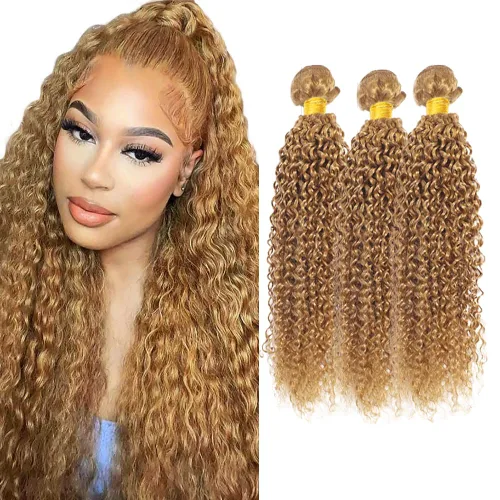 Vista 267 de 300g 1B27 Human Hair Bundles Honey Blonde Bundles Human Hair 10A Brazilian Virgin Remy Hair Extensions 8 10 12 Inch