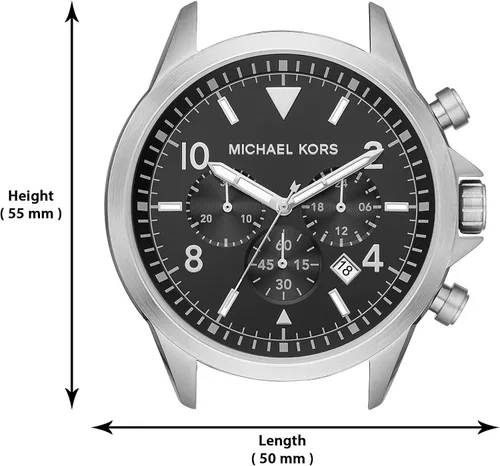 Vista 4 de Michael Kors Reloj cronógrafo de acero inoxidable Gage Reloj de silicona con cronógrafo de calibre