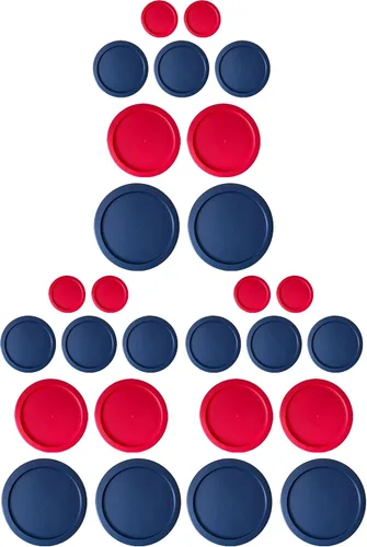 Vista 8 de Tapas de repuesto para recipientes de almacenamiento de alimentos de vidrio Pyrex, redondas (2) 7202-PC 1 taza (3) 7200-PC 2 tazas (2) 7201-PC 4