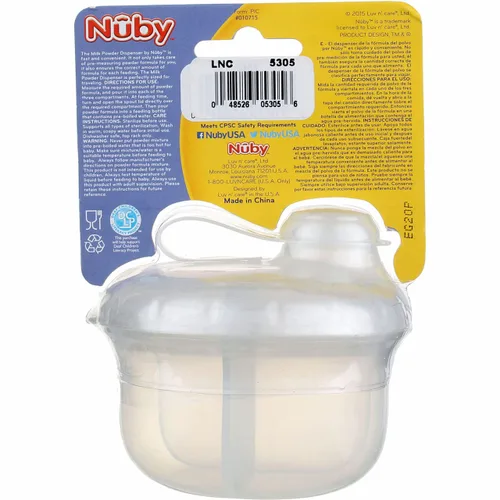 Vista 2 de Nuby - Dispensador de leche en polvo, colores pueden variar, 3 compartimentos