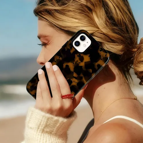 Vista 7 de NITITOP Funda magnética compatible con iPhone 11, compatible con MagSafe lindo diseño estético de leopardo ámbar tortuga para mujeres, hombres