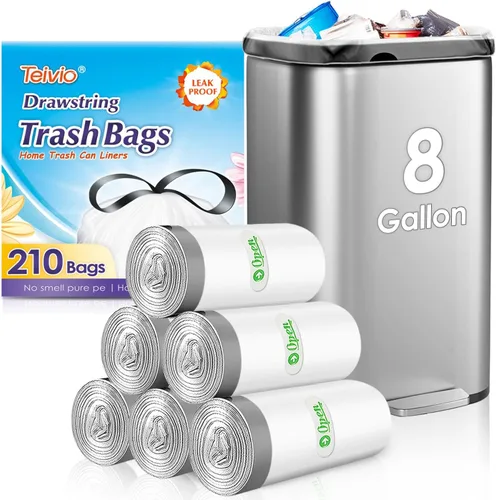 Vista 11 de Teivio Bolsas de basura grandes con cordón de 20 galones, 26 unidades, bolsas de basura fuertes y altas para cocina, hogar, oficina, residuos
