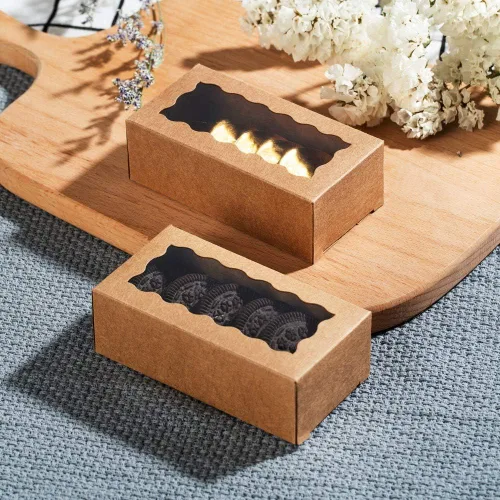 Vista 3 de 12 cajas de macarrón prémium de 4.17 x 2.16 x 1.37 pulgadas para 2, contenedores de macarrón, embalaje de macarrón para bodas, fiestas, regalos