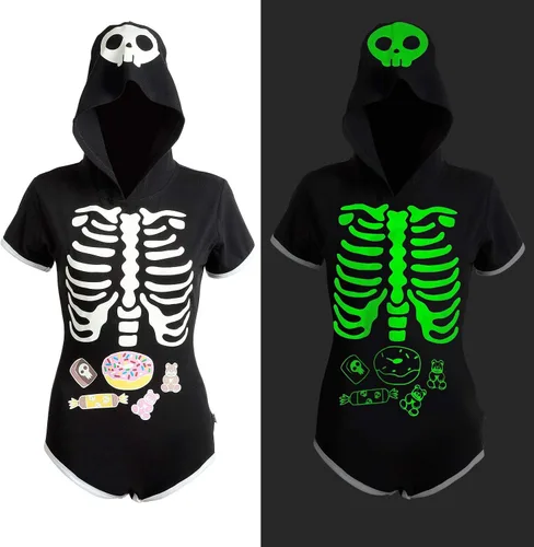 Vista 3 de Littleforbig Pijama mameluco de algodón para Halloween - Sweet Reaper Night-Glow Halloween