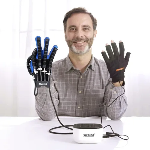 Vista 5 de Guantes de robot de rehabilitación mejorados para recuperación de disfunción de mano, ejercitador de dedos, equipo de terapia física