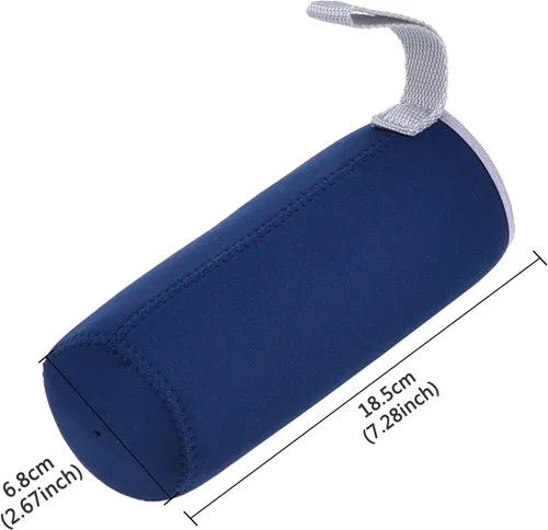 Vista 3 de Paquete de 2 fundas de neopreno para botellas de agua de 18 a 19.4 onzas, fundas antideslizantes para botellas con correa de transporte, fundas