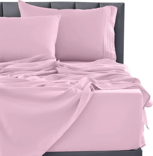 Vista 327 de LUX Décor - Juego de sábanas Twin de microfibra ultrasuave de 3 piezas con sábana encimera, sábana bajera de 16 pulgadas de profundidad y funda