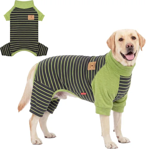 Vista 17 de KYEESE Pijamas para perros pequeños – Suéter elástico de cuello alto, abrigo de material súper suave y cálido con corbatín, pijama para perro