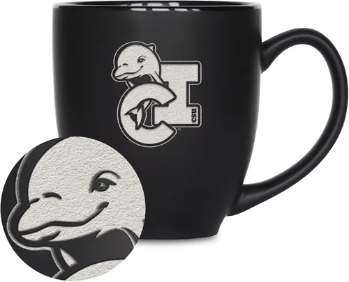 Vista 266 de Rico Industries - Taza de cerámica mate negra con grabado láser estándar de 15oz para NCAA (escuelas T & U) - Para bebidas calientes o frías