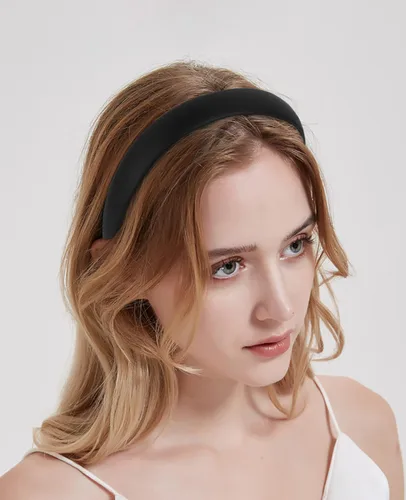 Vista 3 de Wecoe Diademas negras para mujeres de 0.78 pulgadas, estrecha diadema de piel sintética para mujeres y niñas, diadema fina antideslizante a la moda