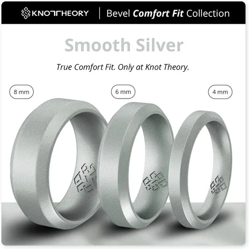 Vista 19 de Knot Theory - Anillo de boda de silicón para hombres y mujeres Anillos de goma finos de calidad superior con gran estilo, comodidad; son ideales