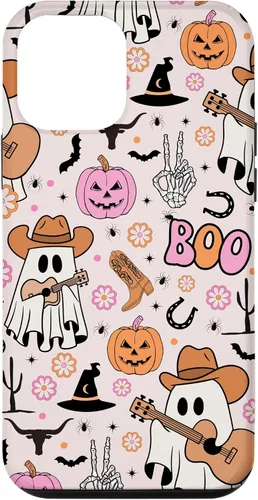 Vista 16 de Spooky Ghost Cowboy Cute Halloween Boo Western Retro Pastel Case for iPhone 17