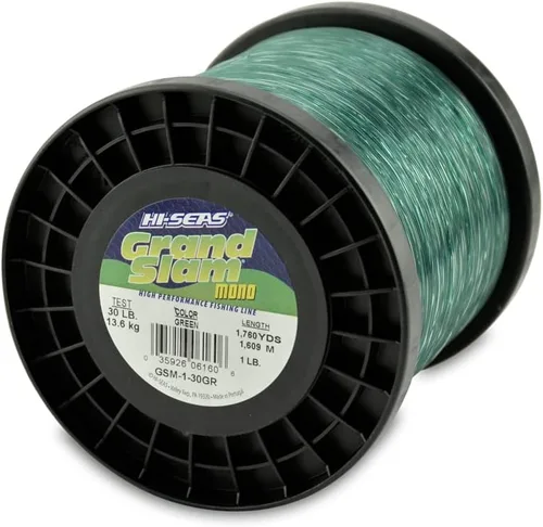 Vista 50 de Sedal de Pesca de Monofilamento HI-SEAS Grand Slam - Fuerte y Resistente a la Abrasión en Transparente, Rosa, Verde, Azul Ahumado, Amarillo Amarillo