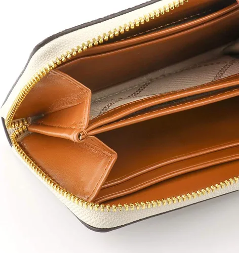 Vista 6 de Michael Kors Jet Set - Funda pequeña con cremallera alrededor de la tarjeta VanillaAcorn