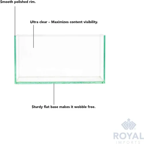Vista 4 de Royal Imports - Florero de cristal decorativo de forma oblonga rectangular para centro de mesa o decoración de boda
