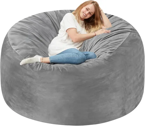 Vista 27 de Homguava - Sillón puff de 3 pies Sillón estilo puff grande de 3 pulgadas con relleno de espuma viscoelástica, sofá suave con funda de terciopelo