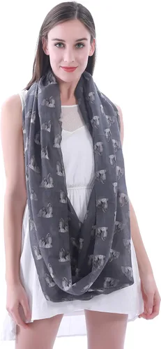 Vista 4 de Lina & Lily Shih Tzu - Bufanda ligera con estampado de perro para mujer, regalo para amantes de perros