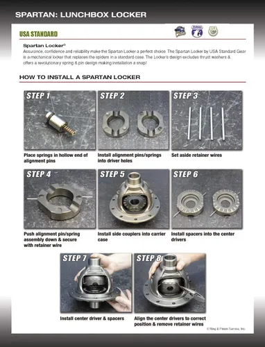 Vista 4 de Engranaje estándar de los E.E.U.U. (SL C8.25-29) Candado Spartan para diferencial Chrysler 8.25 con 29 ejes estriados