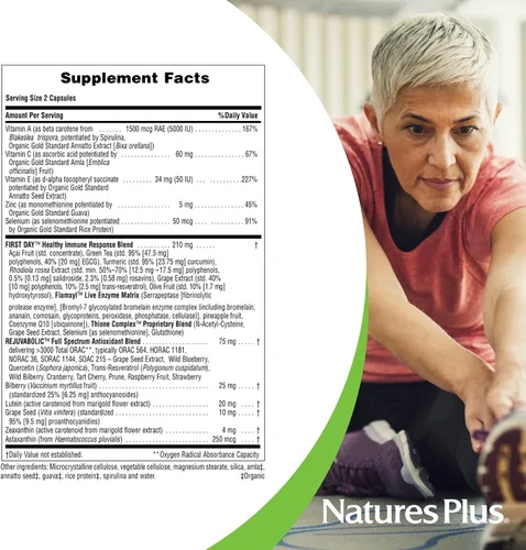 Vista 4 de NaturesPlus AgeLoss Soporte para los ojos, 60 cápsulas, con luteína, astaxantina y zeaxantina, vegetariano, sin gluten, 30 porciones
