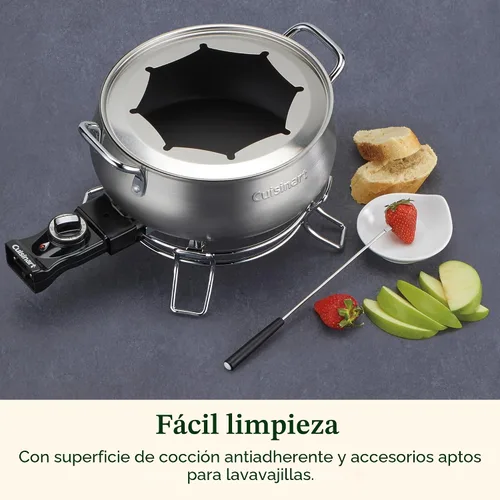 Vista 5 de Cuisinart - Juego de fondue eléctrico, interior antiadherente, olla de 3 cuartos y 8 tenedores