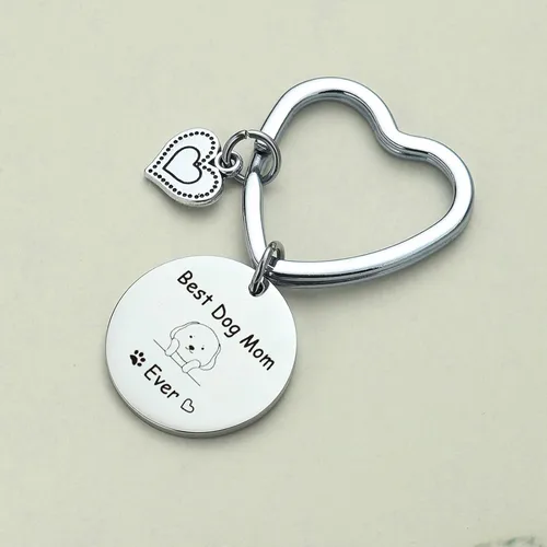Vista 5 de JIUSHUN - Llavero para perro y mamá, joyería veterinaria, para amantes de las mascotas, regalo para el día de la madre, joyería para perros