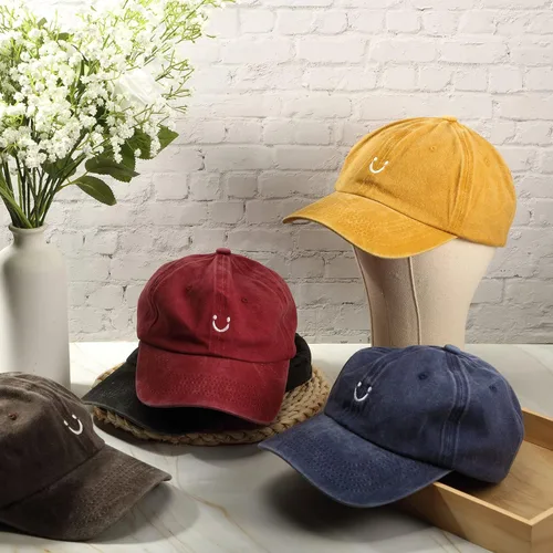 Vista 5 de Gorra de béisbol unisex de algodón vintage de perfil bajo sin estructura, gorra de béisbol desgastada lavada y ajustable para papá