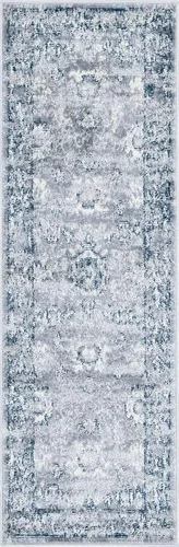 Vista 10 de Unique Loom Sumter Collection Edmunds - Alfombra de área (2 pies x 6 pies, gris/marfil)