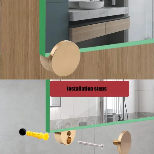 Vista 3 de 4 clips de vidrio de aluminio, abrazadera de vidrio de aluminio, clips de montaje de espejo, mini soporte de espejo, clips de soporte de pared