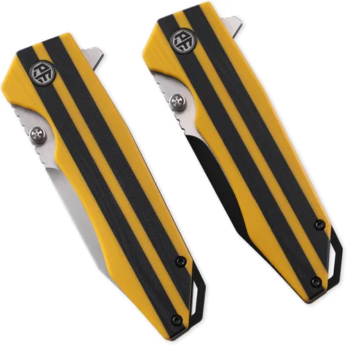 Vista 4 de Petrified fish PFP08 Mocado 3.58" K110 Cuchillo plegable de bolsillo con Amarillo negro lavado a la piedra