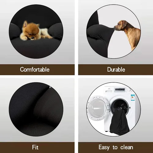 Vista 6 de MarCielo Funda elástica para sillón reclinable, 1 pieza, funda para sofá, funda para silla de muebles (negro)