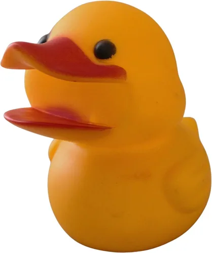 Vista 4 de Soporte con forma de animal para esponja de cocina, rana o pato a elección, con esponja, pato amarillo
