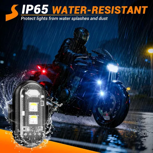 Vista 4 de 8 luces estroboscópicas LED inalámbricas, luz estroboscópica LED inalámbrica de alto brillo, 8 colores, 10 modos de flash, carga USB, impermeable