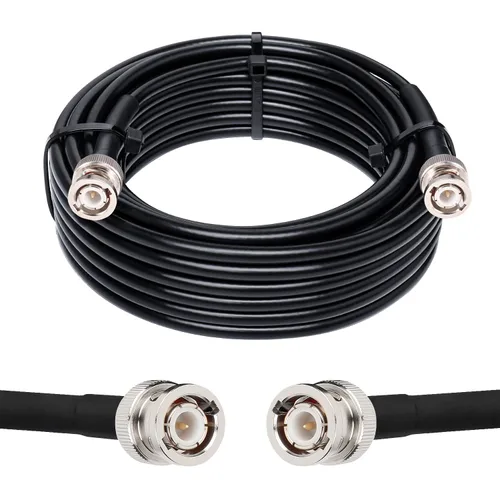 Vista 13 de MOOKEERF Cable BNC - 1 pie 2 piezas RG58 50 ohm macho a macho cables coaxiales de extensión BNC de baja pérdida para antenas, radios RF, módems