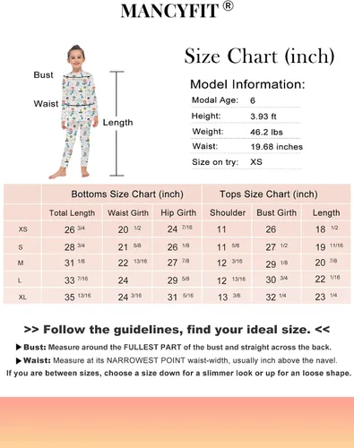 Vista 7 de MANCYFIT Ropa interior térmica para niñas, con forro polar largo, capa base para niños, ultra suave