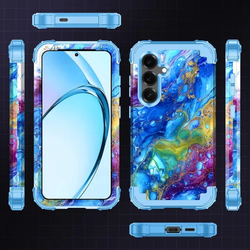 Vista 2 de Rancase para Galaxy S25, Funda de tres capas, protección resistente a los golpes, paraguas de plástico duro + funda protectora de goma de silicona