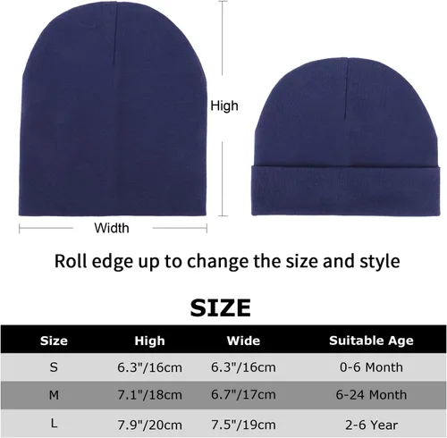 Vista 5 de DRESHOW BQUBO - Gorro unisex para bebé, paquete de 8 unidades, gorro de punto suave y lindo para bebé