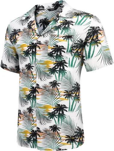 Vista 4 de COOFANDY Men's 2 Piece Flower Short Sets Hawaiin Beach Button up Tropical Shirt and Shirts