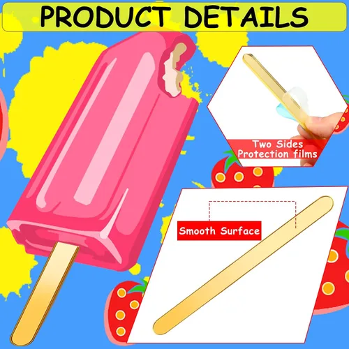 Vista 3 de Geiserailie 60 palitos acrílicos para tartas doradas, palitos de helado con purpurina, reutilizables, para tartas de dulces, fiestas familiares