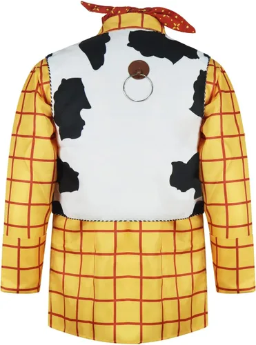 Vista 3 de Woody - Camisa de disfraz de vaquera Jessie para hombre, camisa casual de trabajo a cuadros con botones y manga larga