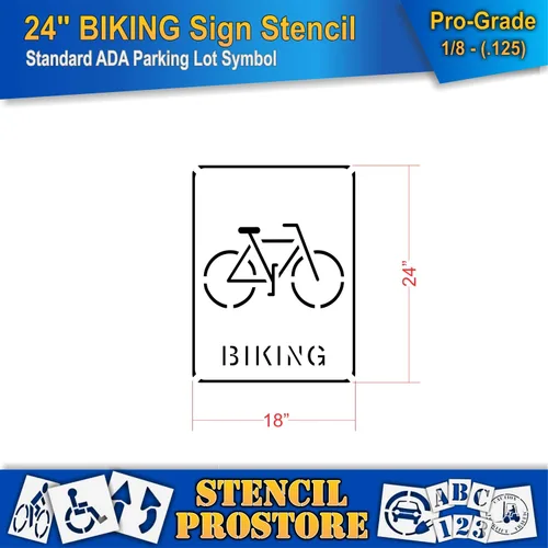 Vista 2 de Plantillas de pavimento – 24 pulgadas – Bicicleta con plantilla de palabras para ciclismo – 24 x 18 pulgadas x 1/8 pulgadas (128 mil) – Grado
