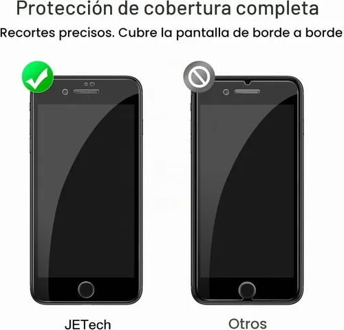 Vista 2 de JETech Protector de pantalla para iPhone SE 3/2, iPhone 8/7, negro, paquete de 3