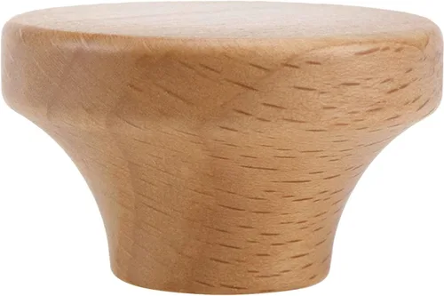 Vista 6 de 6 piezas de tiradores redondos de madera con orificio único para cajones, pomos de gabinete de 1.56" con un orificio, accesorios de hardware