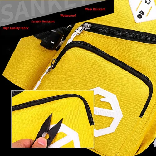 Vista 6 de CUSALBOY Mochila del ocio de la mochila de un solo hombro de la manera con el agujero del auricular del puerto USB, mochila impresa