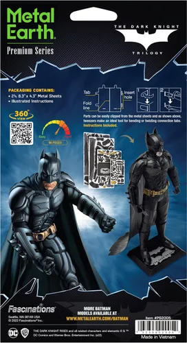 Vista 2 de Metal Earth Serie Premium Batman The Dark Knight - Kit de modelado de metal 3D con pinzas