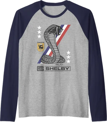 Vista 5 de Carroll Shelby Shelby Racing Stripe Snake - Camiseta de béisbol raglán, Negro