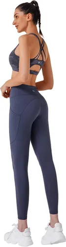 Vista 118 de Brasieres deportivos para mujer, con relleno, tipo camiseta sin mangas, sexis, con espalda cruzada, de alto impacto, largos, ideales para practicar