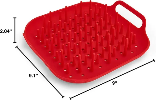 Vista 4 de Instant Pot Accessory - Bandeja de silicona oficial para freidora de aire, tamaño único, rojo, reutilizable, antiadherente, resistente al calor