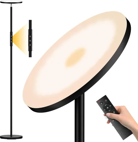 Vista 13 de Yikuneng Lámpara de pie súper brillante para sala de estar, lámpara de pie LED regulable continua con control remoto y táctil, lámpara torchiere